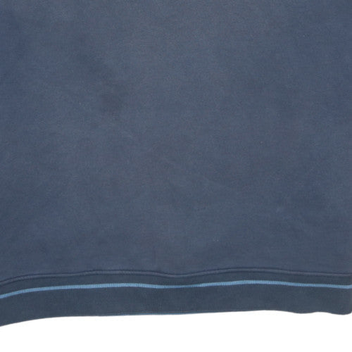Adidas Men Blue Pullover Sweatshirt M Crew Neck Fleece Regular Fit