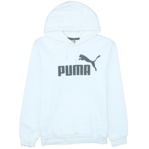 Puma Men's White Pullover Hoodie M Graphic Logo Sportswear