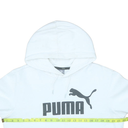 Puma Men's White Pullover Hoodie M Graphic Logo Sportswear