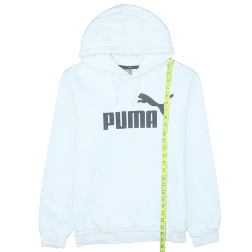 Puma Men's White Pullover Hoodie M Graphic Logo Sportswear