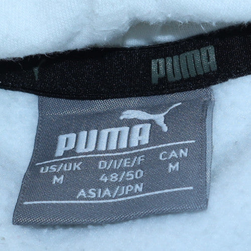 Puma Men's White Pullover Hoodie M Graphic Logo Sportswear