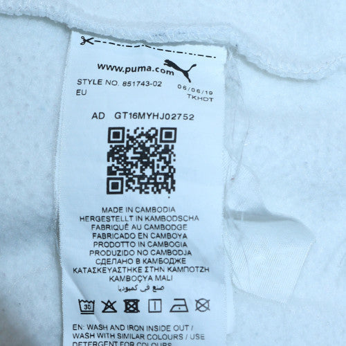 Puma Men's White Pullover Hoodie M Graphic Logo Sportswear