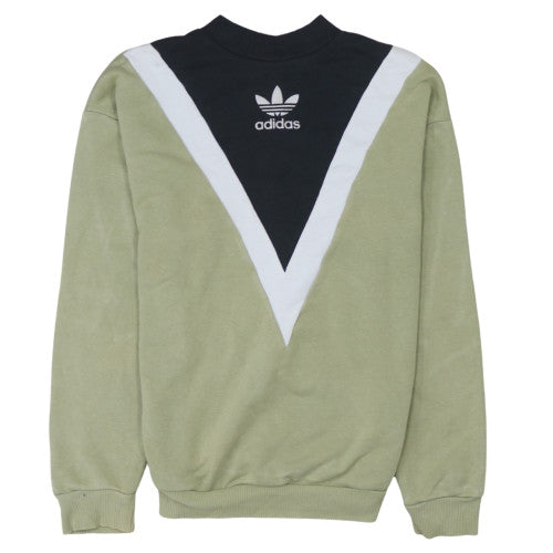 Adidas Womens Green Black Sweatshirt Size S Crew Neck Pullover