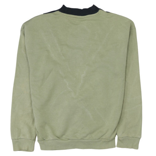 Adidas Womens Green Black Sweatshirt Size S Crew Neck Pullover