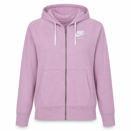 Nike Womens Pink Full Zip Hoodie Cotton Blend Size M