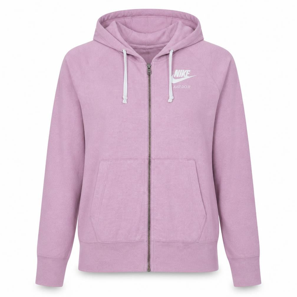 Nike Womens Pink Full Zip Hoodie Cotton Blend Size M