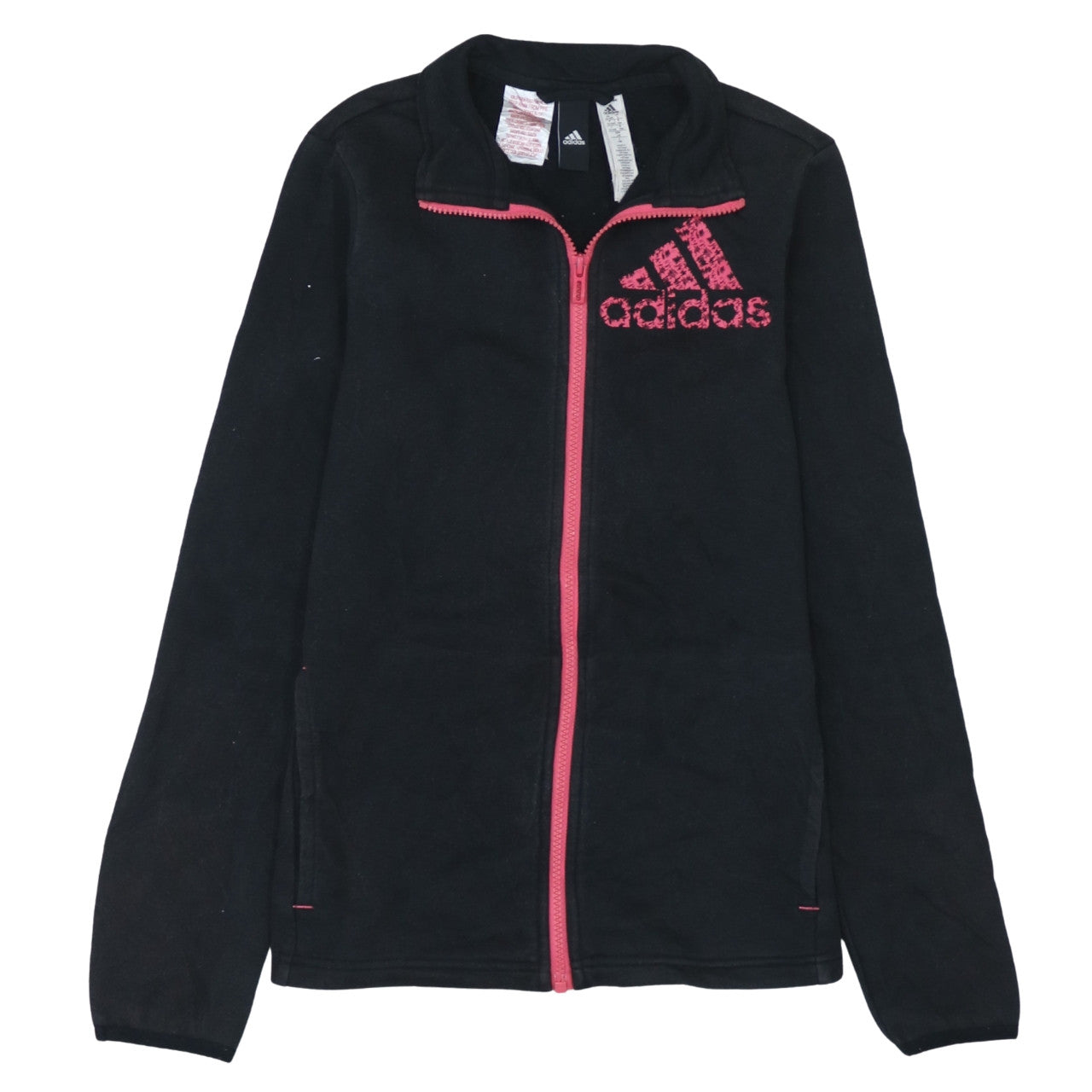Adidas Womens Black Full Zip Fleece Sweatshirt Size 14