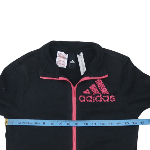 Adidas Womens Black Full Zip Fleece Sweatshirt Size 14