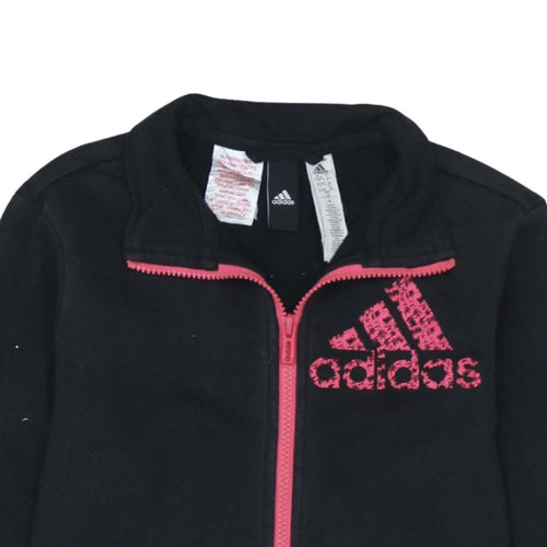 Adidas Womens Black Full Zip Fleece Sweatshirt Size 14