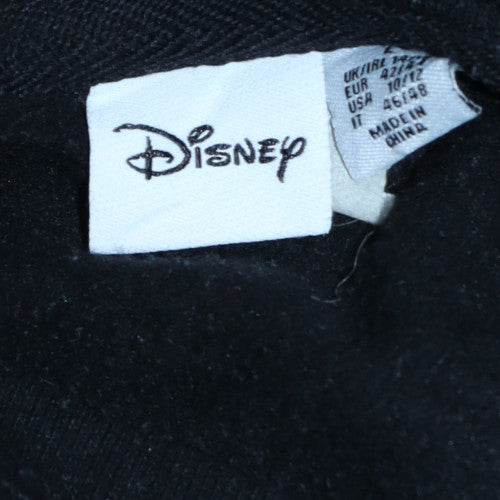 Disney Women Black Sweatshirt L 14/16 Crew Neck Graphic Print