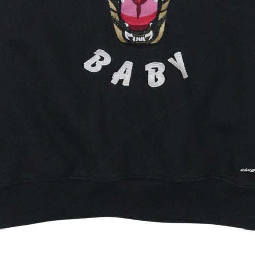 Broke Baby Mens Black L Pullover Graphic Tiger Sweatshirt