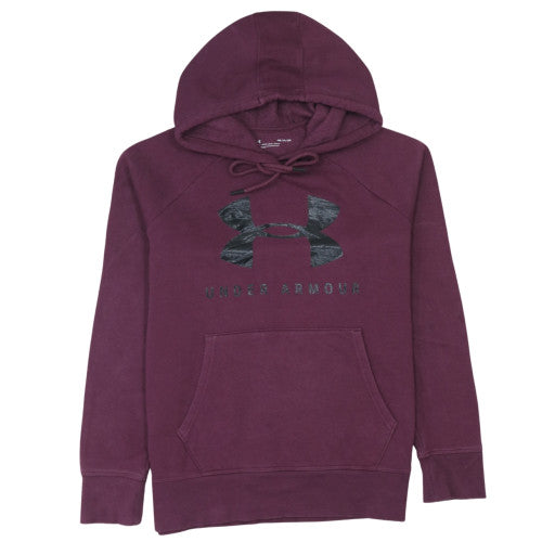 Under Armour Mens Purple Pullover Hoodie Size S Logo Fleece Sweatshirt