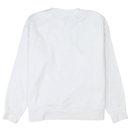 Disney Women White Sweatshirt Mickey Print Size S Crew Neck