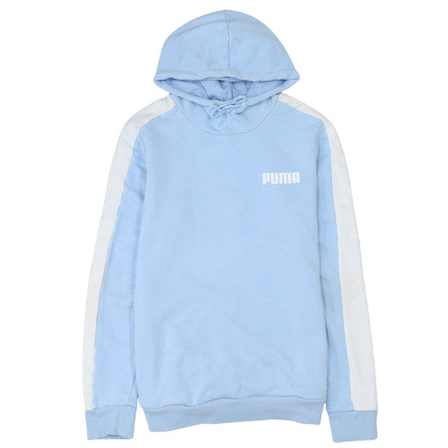 Puma Women Sky Blue Pullover Hoodie Medium Cotton Blend Athletic