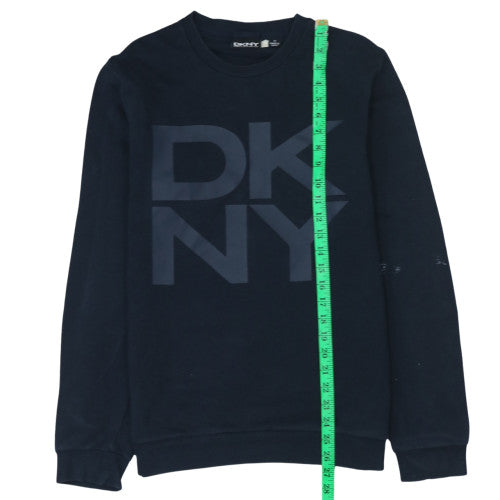 DKNY Men's Blue Logo Sweatshirt M Regular Fit Crew Neck