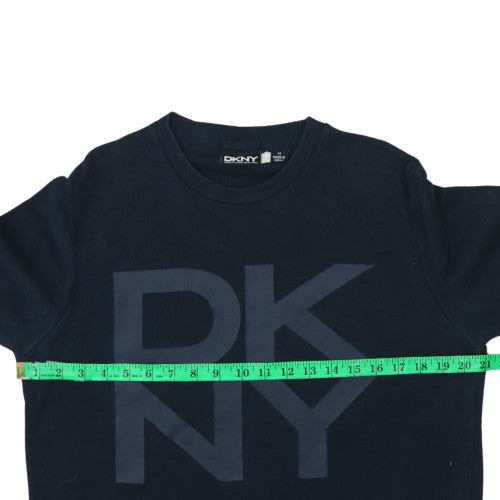 DKNY Men's Blue Logo Sweatshirt M Regular Fit Crew Neck