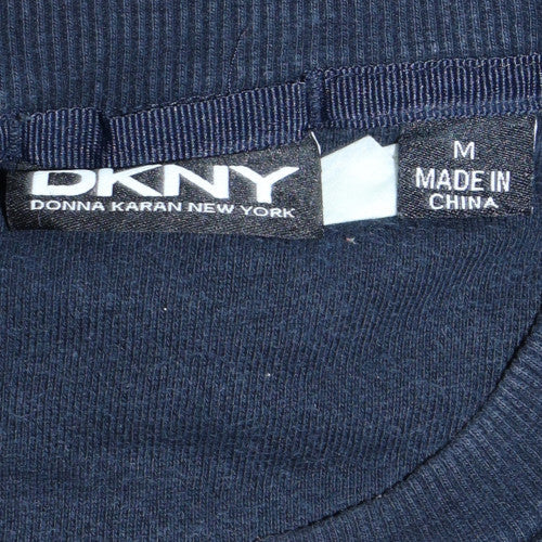 DKNY Men's Blue Logo Sweatshirt M Regular Fit Crew Neck