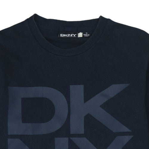 DKNY Men's Blue Logo Sweatshirt M Regular Fit Crew Neck