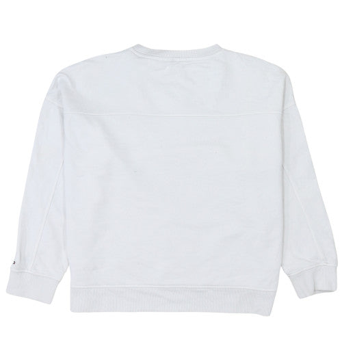 Tommy Hilfiger Mens White Embroidered Logo Sweatshirt M Pullover