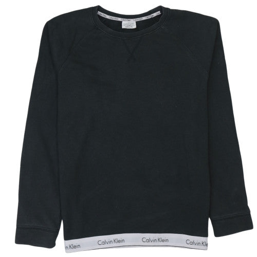 Calvin Klein Men's Black Logo Trim Crew Neck Sweatshirt Size L