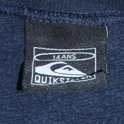 Quiksilver Boys Navy Blue Graphic Sweatshirt Size 14 Years Cotton Blend