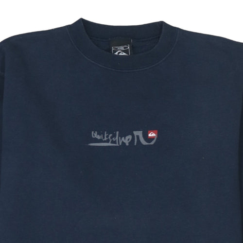Quiksilver Boys Navy Blue Graphic Sweatshirt Size 14 Years Cotton Blend