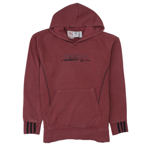 Adidas Teens Red Pullover Hoodie 164 Logo Sports Fleece
