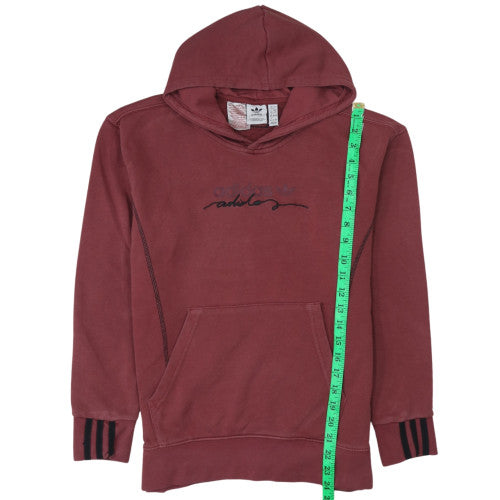 Adidas Teens Red Pullover Hoodie 164 Logo Sports Fleece