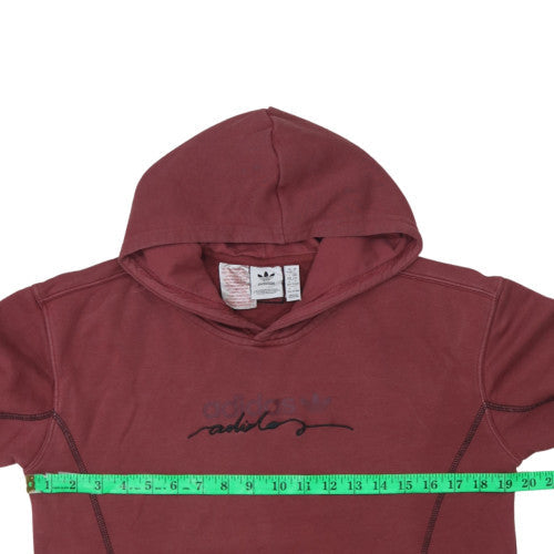 Adidas Teens Red Pullover Hoodie 164 Logo Sports Fleece