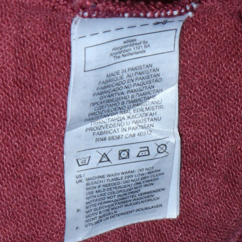 Adidas Teens Red Pullover Hoodie 164 Logo Sports Fleece