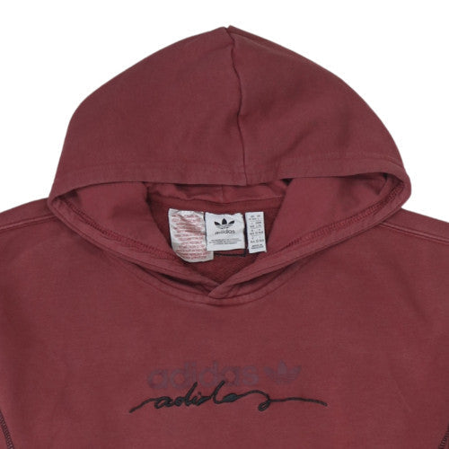 Adidas Teens Red Pullover Hoodie 164 Logo Sports Fleece