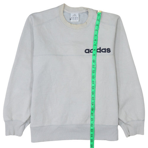 Adidas Men's White Logo Pullover Sweatshirt Size L