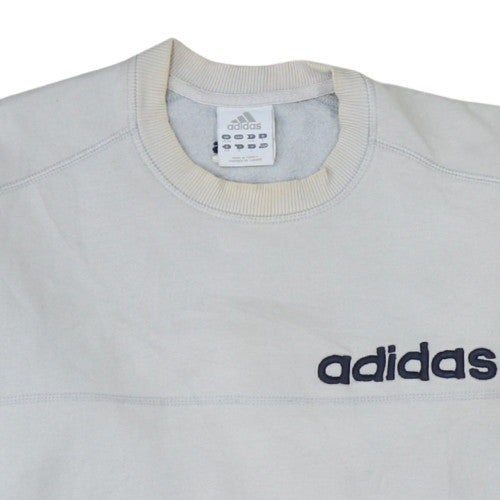 Adidas Men's White Logo Pullover Sweatshirt Size L