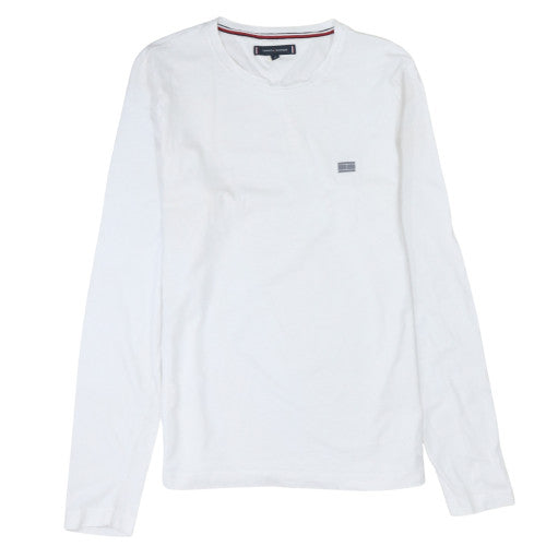 Tommy Hilfiger Mens White Crew Neck Long Sleeve Pullover Sweatshirt M