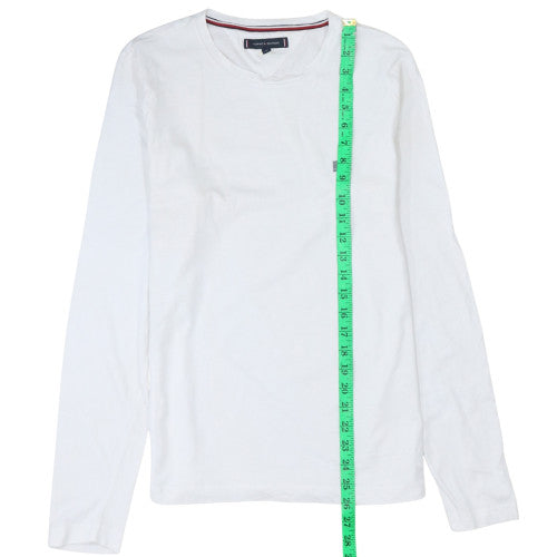 Tommy Hilfiger Mens White Crew Neck Long Sleeve Pullover Sweatshirt M