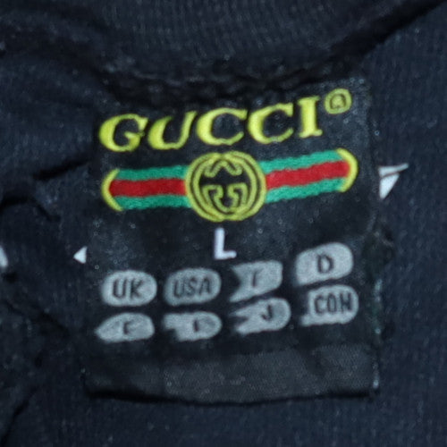 Gucci Men's Black Jogger Sweatpants L Logo Side Stripe Casual