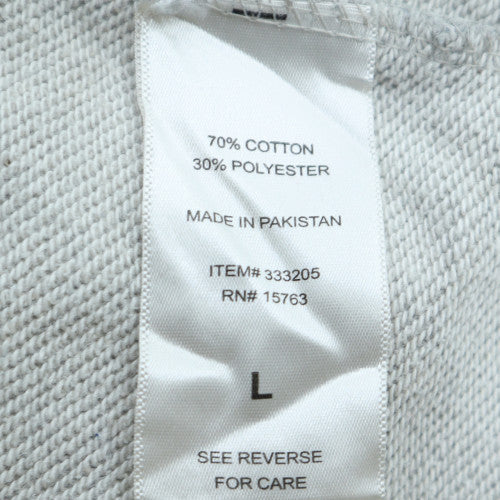 Champion Men's Grey Crew Neck Pullover Sweatshirt L Logo Cotton Blend