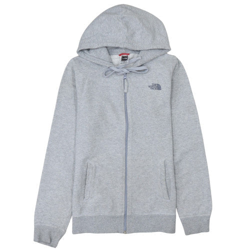 The North Face Womens Grey Small Full Zip Hoodie Cotton Blend