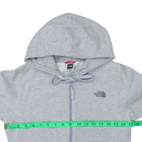 The North Face Womens Grey Small Full Zip Hoodie Cotton Blend