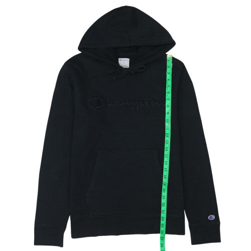 Champion Men's Black Embroidered Logo Pullover Hoodie Size M
