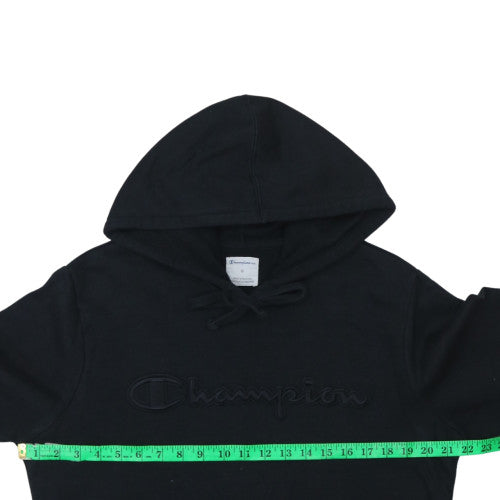 Champion Men's Black Embroidered Logo Pullover Hoodie Size M