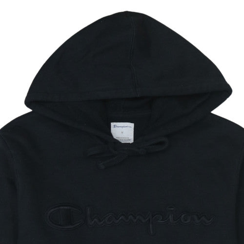 Champion Men's Black Embroidered Logo Pullover Hoodie Size M
