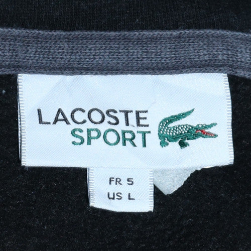 Lacoste Men’s Black Pullover Hoodie L Sports Logo Hooded Sweatshirt