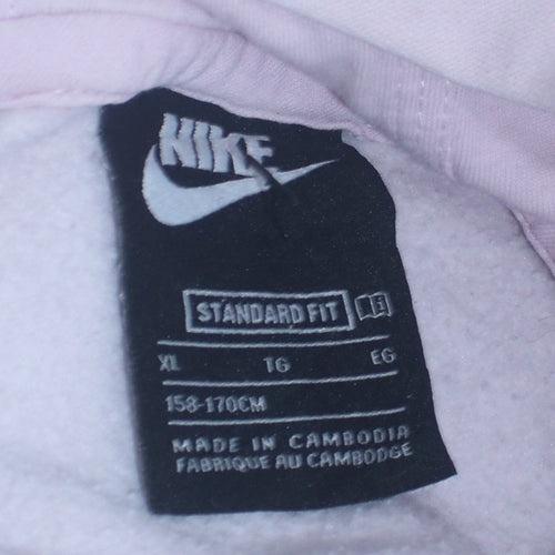 Nike Womens Pink Hoodie XL Pullover Cotton Blend Standard Fit