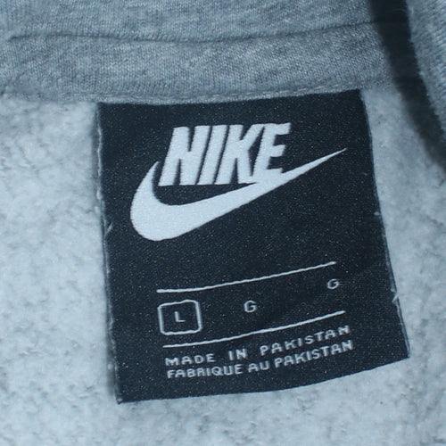 Nike Men's Grey Pullover Hoodie L Sports Graphic Fleece