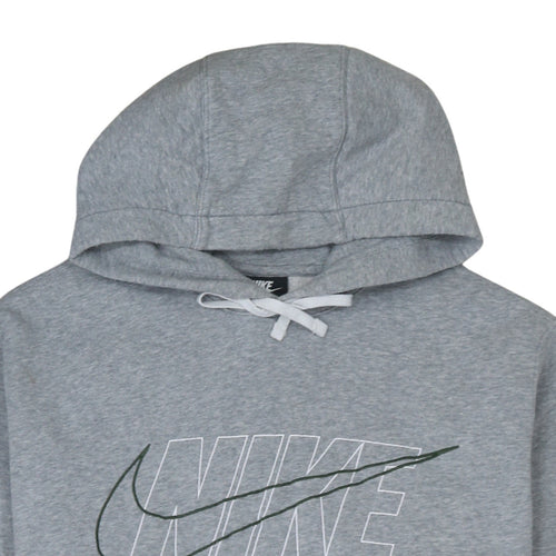 Nike Men's Grey Pullover Hoodie L Sports Graphic Fleece