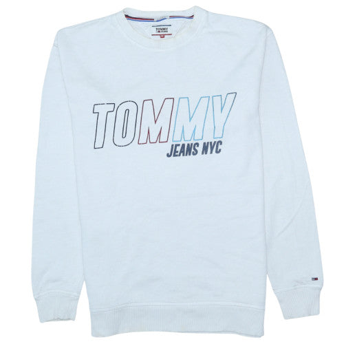 Tommy Jeans Men's White Relaxed Fit Logo Sweatshirt M