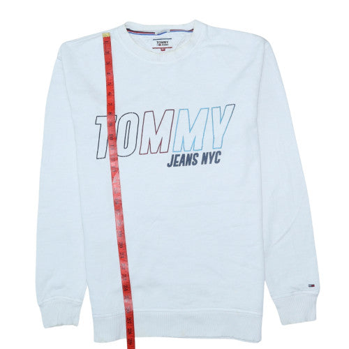 Tommy Jeans Men's White Relaxed Fit Logo Sweatshirt M