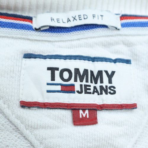 Tommy Jeans Men's White Relaxed Fit Logo Sweatshirt M