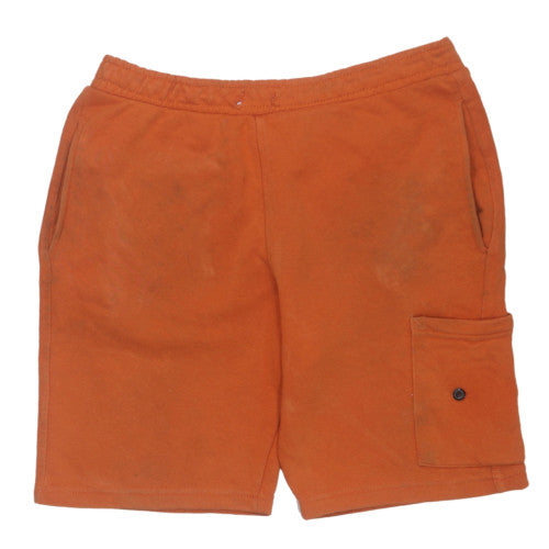 Stone Island Mens Orange Cargo Jersey Shorts Size S